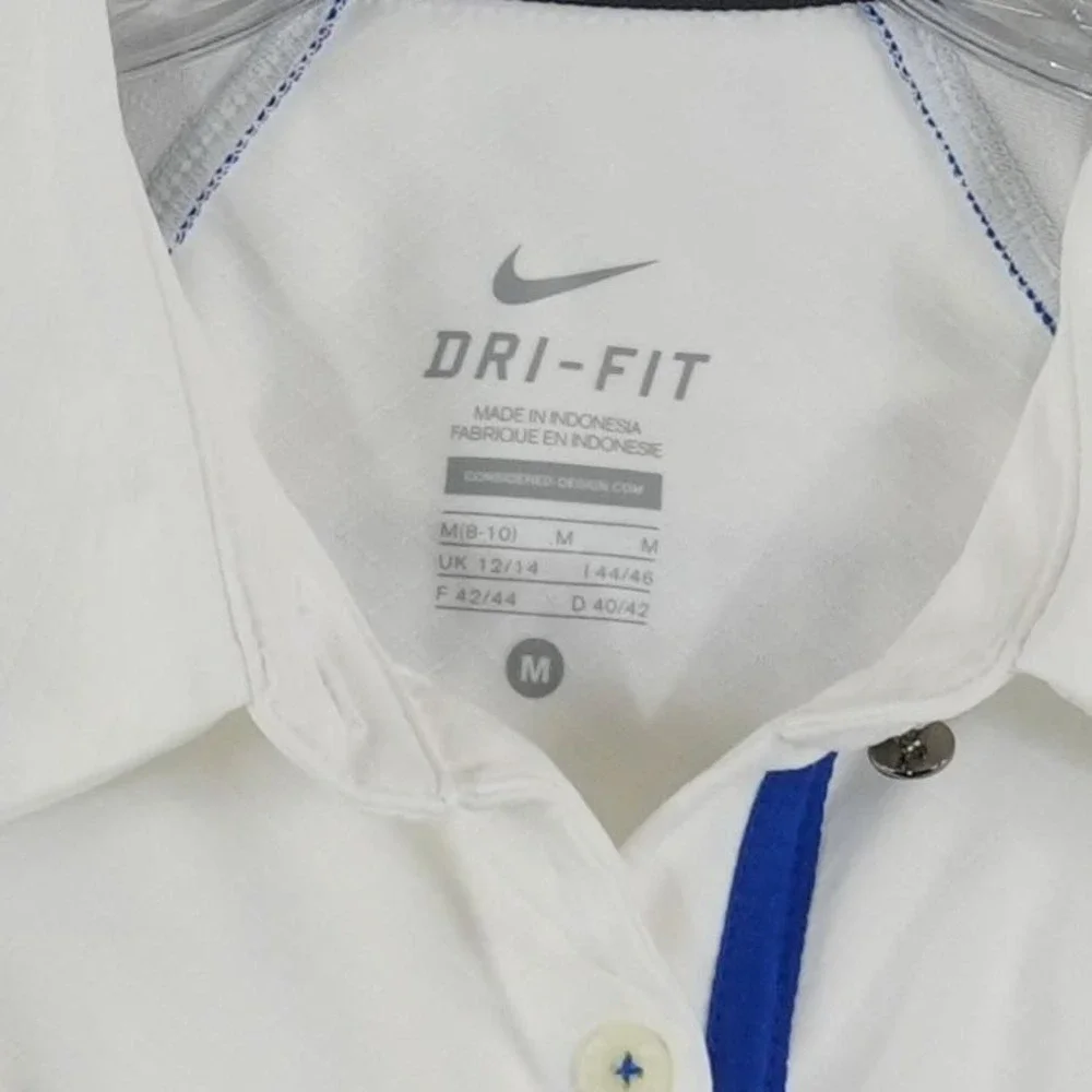 Nike Dri FIT Polo Shirt Women's Size Medium White Kentucky Wildcats NCAA